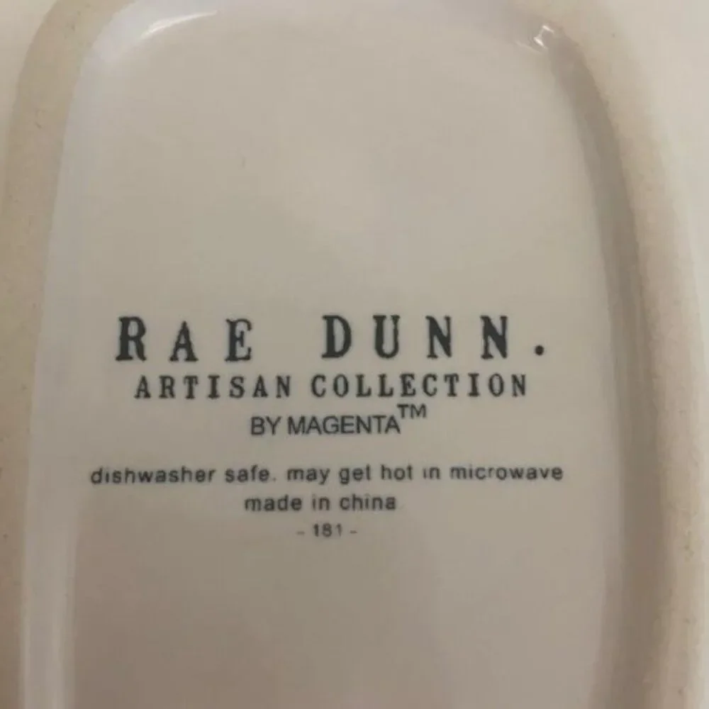RAE DUNN White Ceramic Taste Nibble Eat Platter & Dish Set of 4